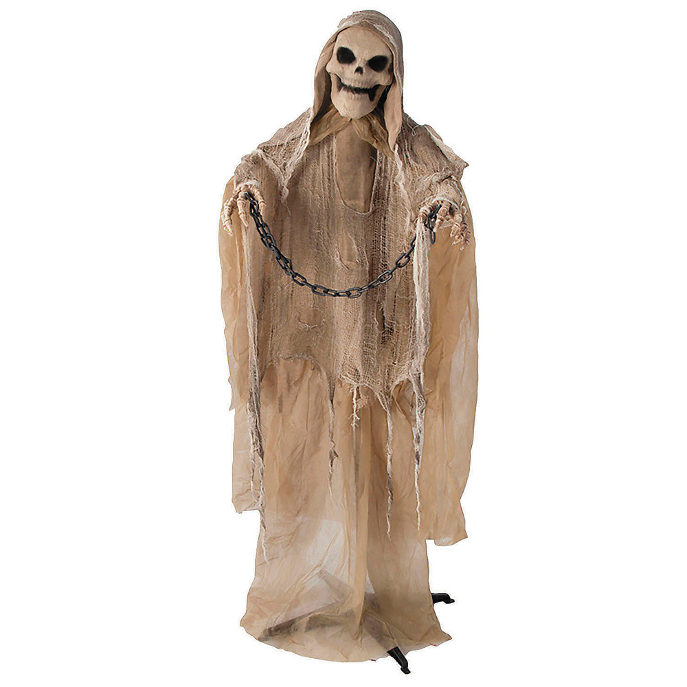 5 Ft. 5″ Animated Standing Reaper with Chain Halloween Decoration – ATC