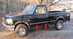Black Chrome Side Body Trim Molding Replacement for 1992 Quarter Roll – 6 ft