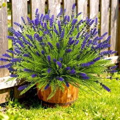 12 Bundles Artificial Plants Outdoor, 17.8″ Tall 12, Purple