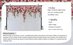 7x5ft White Brick Wall Floral Backdrop with Hanging Flowers – Spring Garden
