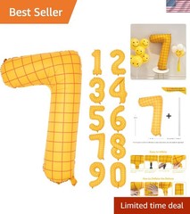 High-Quality 40-Inch Yellow Number 7 Balloon – Ideal for Themed Celebrations