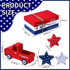 7 Pcs Patriotic Table Decorations, 4Th of July Independence Day Decor, God Bless