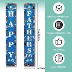 Happy Fathers Day Decorations First Porch 12×71 inches, Black