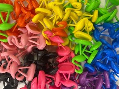 Flamingo Miniatures 80 Pieces, 8 Colors Per Bag. Party, Tropical, Flamingos