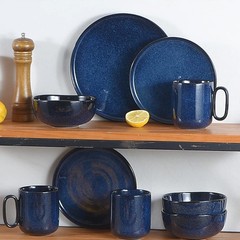 vicrays Ceramic Dinner Plates Set – Porcelain 10 Inch 10 inch, Starry Blue