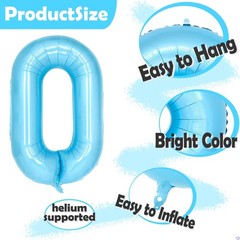 Light Blue 10 Balloon Number Blue Bow Decorations, Blue Bows Balloons Foil My…