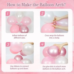 Pink Decorations with Happy Banner Light Pearl Metallic Pink and White Balloo…