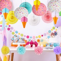 Donut Party Decorations, Sweet Party Supplies Hanging Donut Lanterns Party Fa…