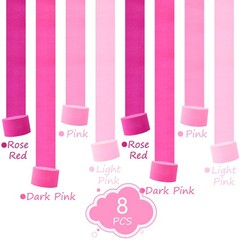 8 Rolls Pink Crepe Paper Streamers For Bachelorette Baby Shower 656 FT