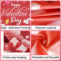 Valentines Day Banner Backdrop 71×43 Inch for Indoor/Outdoor Photography Decor