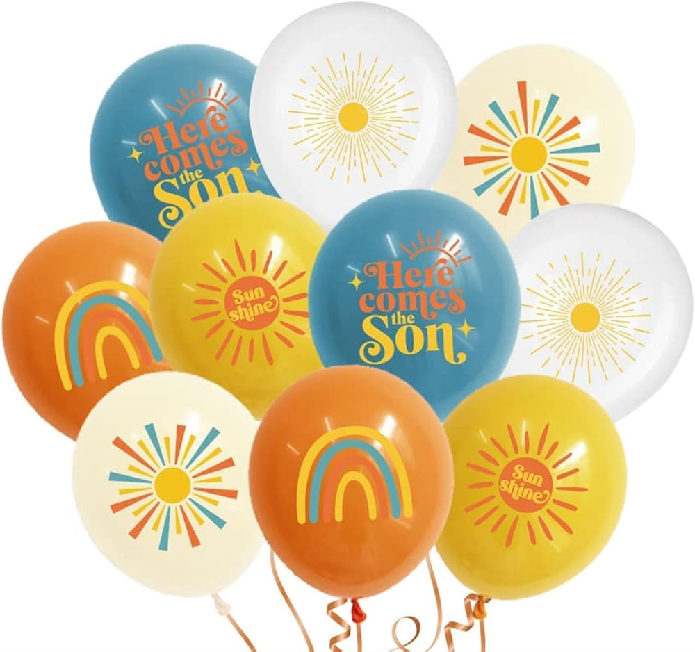 Here Comes the Son Baby Shower Decorations,35Pcs Boho First Trip around the Sun