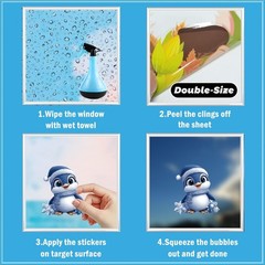 Christmas Window Clings 106Pcs, 2026 New Double Sided Blue