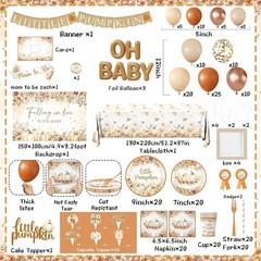 Fall Baby Shower Decorations Set Little Pumpkin/ Falling in Love with Baby NEW