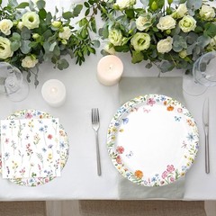 LINHAXM 175 PCS Spring Wildflower Party Decorations include Pink, White