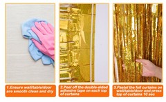 2 Pack 3.2ft x 8.2ft Silver Metallic Tinsel Foil Fringe Curtains, Door Streamer