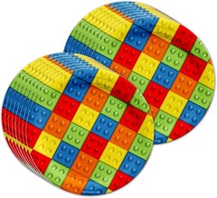 Durable Building Blocks Birthday Tableware for 16 – Fun for Every Celebration