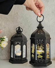 LED Ramadan Lantern Lights – 2PCs 8in Tabletop Decor for Festive Celebrations