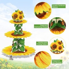 Sunflower Cupcake Stand Sunflower Party Decorations Supplies 3 Tier Summer Ye…