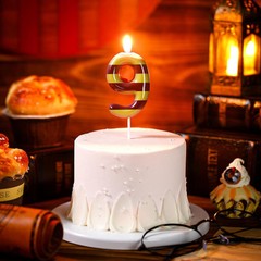 MTLEE Magical Wizard Birthday Candles Magic Inspired yellow and brown