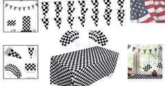 13 Pcs Checkered Party Decorations 10 Packs Checkered Black and White Racing …