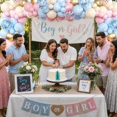 Gender Reveal Balloon Arch Kit, 147pcs Blush Pink and Blue Balloons Sand Whit…