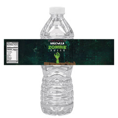 Halloween Zombie Juice Water Bottle Labels | Spooky Party Decor | Zombie Hand