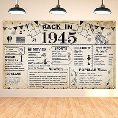80th Birthday Party Decorations Vintage Back in 1945 Banner 80 Year …