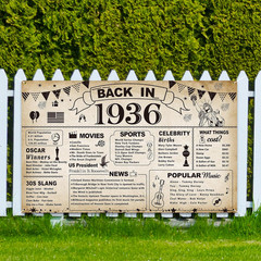 DARUNAXY 90th Birthday Party Decorations, Vintage Back in 1936 Banner 90 Year…