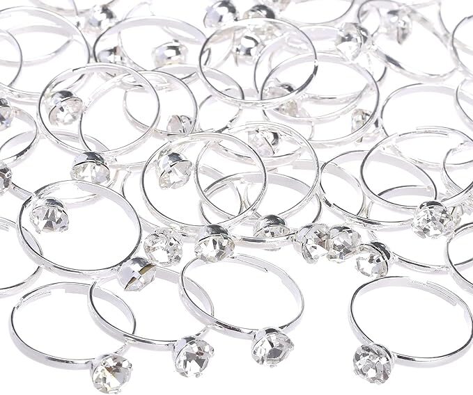 16 Bridal Shower Rings Diamond Engagement Rings for Bachelorette Party Supplies❤