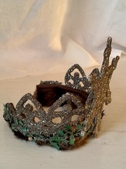 Crown; fur lined, winter, forest, glitter, snowflake, one-of-a-kind, small