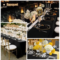 Teruntrue 8 Pack Black Tablecloths for 8 Foot Rectangle Tables 60 x126 inch,Poly