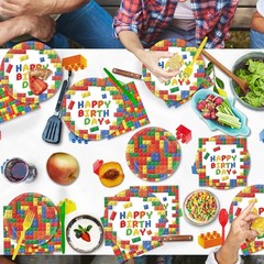 Complete 177 Pcs Building Block Themed Party Set – Perfect for Boys’ Birthdays