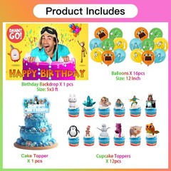 Danny Party Supplies Birthday Decor Set Balloons Cake Toppers Banner