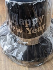 Beistle Happy New Year Hi-Hat One Size Adult Black/ Silver & Gold Color