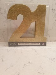 Sparkly gold «21» table decoration 8.25″ 21cm
