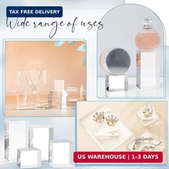 Marsui 10 Pcs Acrylic Cubes for Display Product Photography Props Transparent Ac
