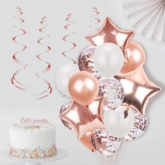 Rose Gold Party Decorations Set for 16 Guests – Eco-Friendly Supplies