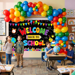 Back to School Decorations, 80Pcs Rainbow Balloon Arch Garland Kit with Welcome