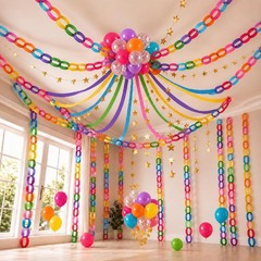 542 Pcs Rainbow Party Decorations 492 ft Crepe Paper Streamers, 500 Sheets Pa…
