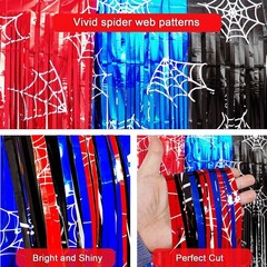 Spider Web Birthday Decorations, 2 Pack Spider Party Supplies 3.3×6.6ft Tinse…
