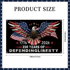 Patriotic 250th Anniversary Backdrop 71×43 Inches for Independence Day Decor