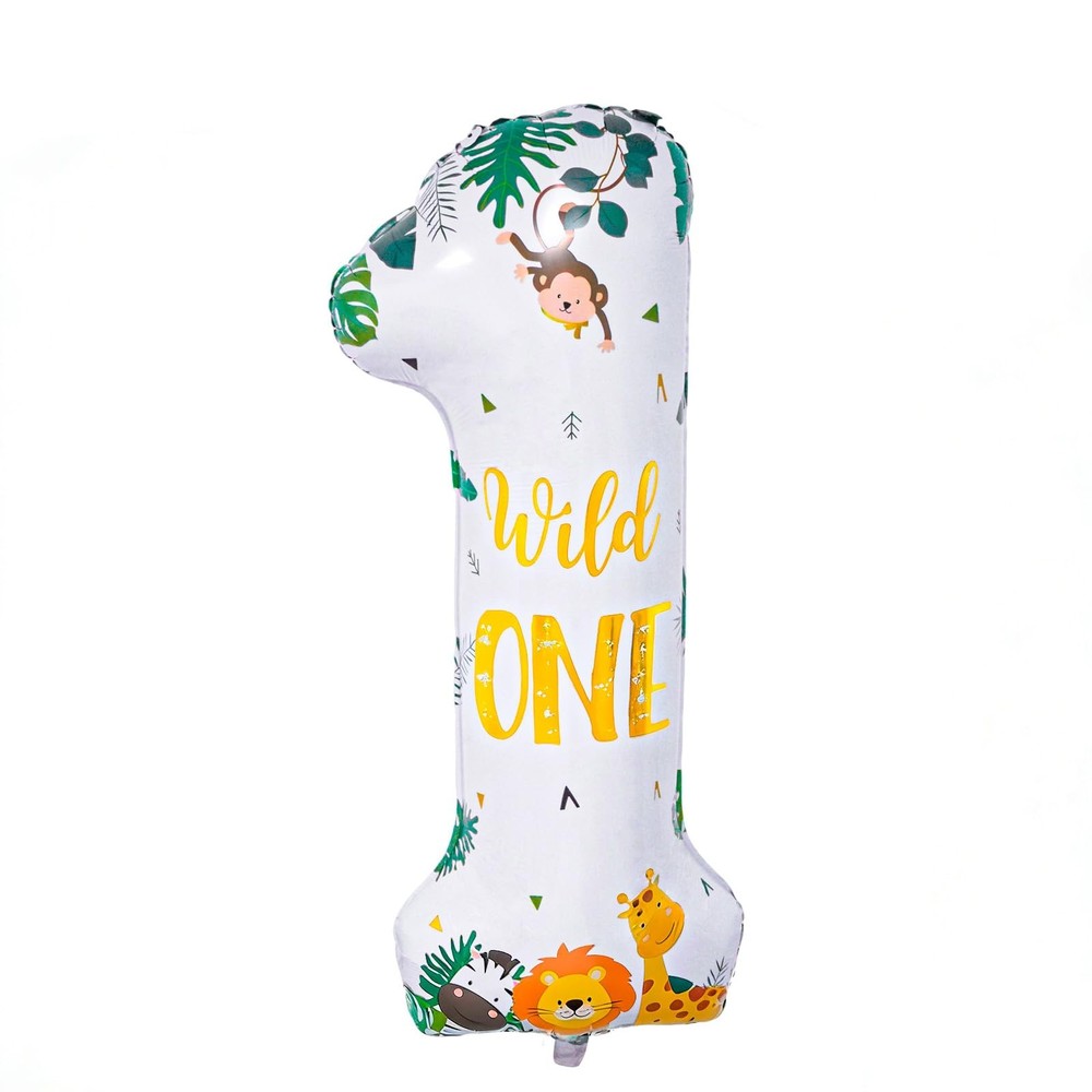 Wild Decorations, Wild Animal Number 1 Balloon, 40» Wild Balloon, Jungle Saf…