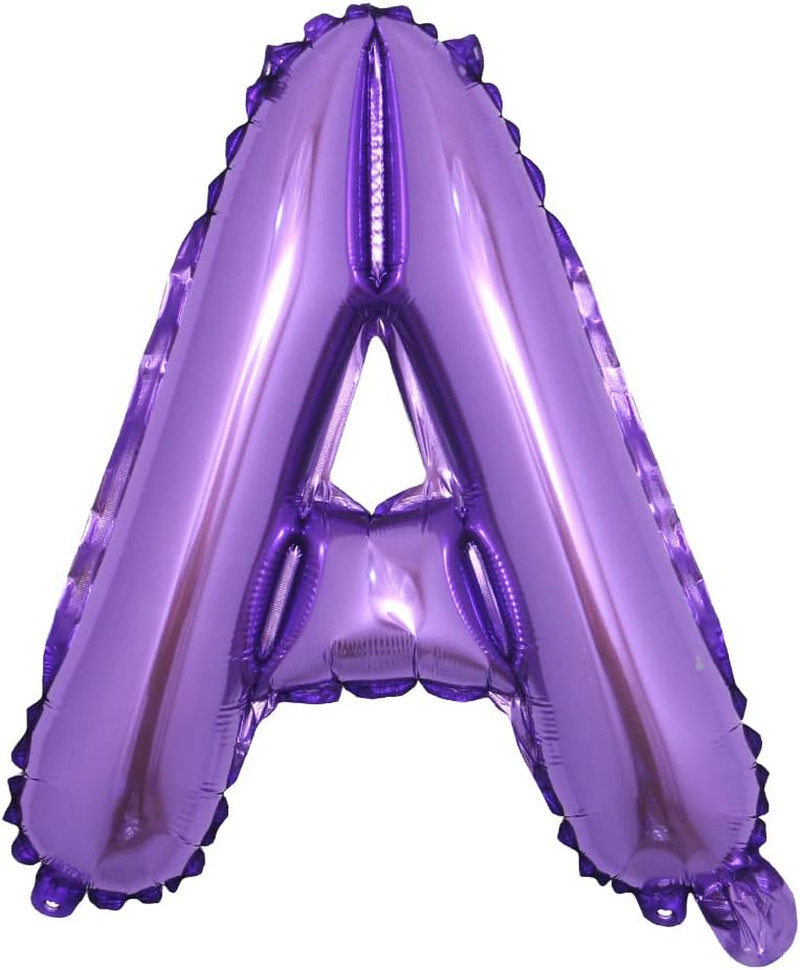 16 Inch Purple Alphabet Letter and Number Balloons Set Package, Aluminum Hanging