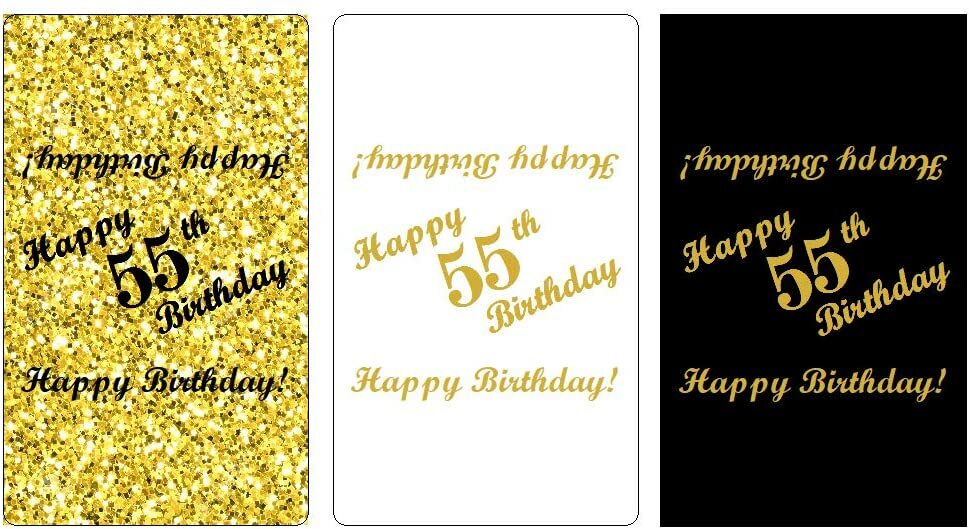 55th Birthday Miniatures Candy Bar Wrapper, (Set of 60) CANDY NOT INCLUDED