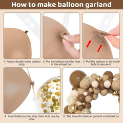 153Pcs Brown Balloon Garland Arch Kit Different Sizes 18 12 10 5 Inch Brown Retr