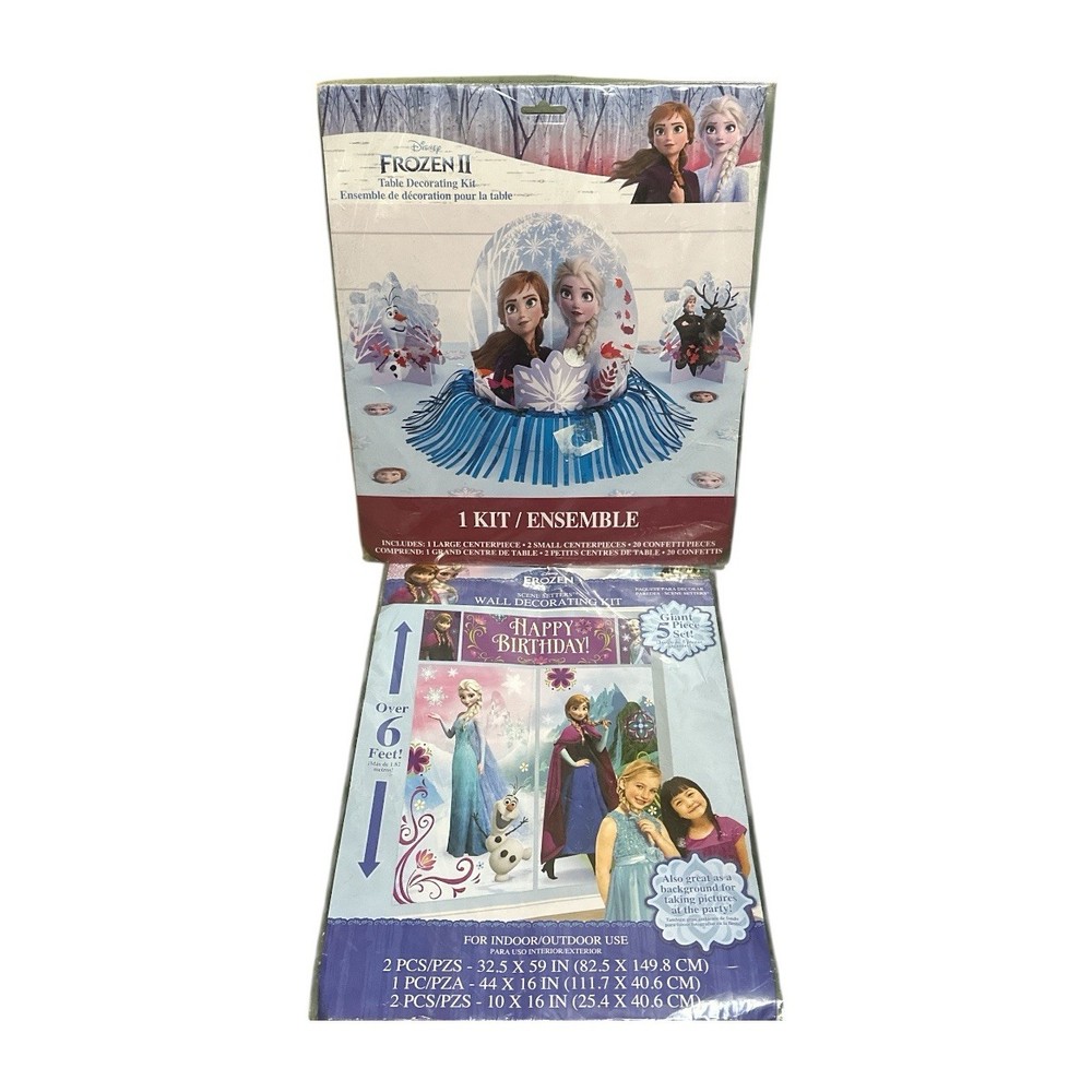 Disney Frozen Party Decorations Lot Table Kit Scene Setter Wall Kit Birthday New