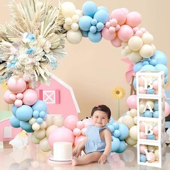 176-Piece Pink Blue Balloon Arch Kit for Elegant Gender Reveal Celebrations