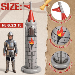 2 Pack 6.2 FT Birthday Party Decorations, Castle Inflatable Stand Castle Blow up