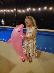 Huge 40″ Pearlized Dolphin INFLATE Inflatable Pool Beach Poolside Aquatic The…