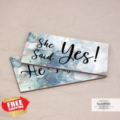 Back40Life «He Asked She Said YES» Wooden Photo Props Wedding Engagement